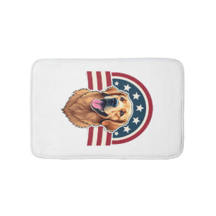 Patriotic Golden Retriever Arc Layout Shirt 2 Bath Mat