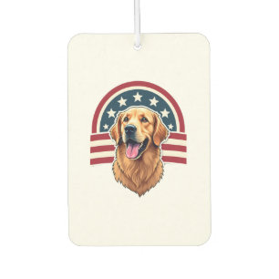 Patriotic Golden Retriever Arc Layout Shirt 2 Car Air Freshener