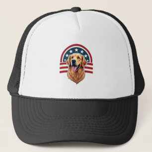 Patriotic Golden Retriever Arc Layout Shirt 2 Trucker Hat