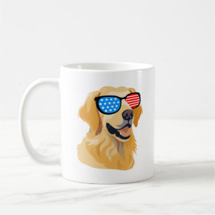 Patriotic Golden Retriever Coffee Mug