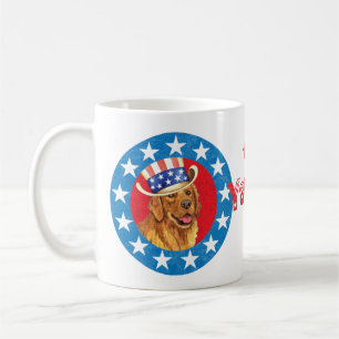 Patriotic Golden Retriever Coffee Mug