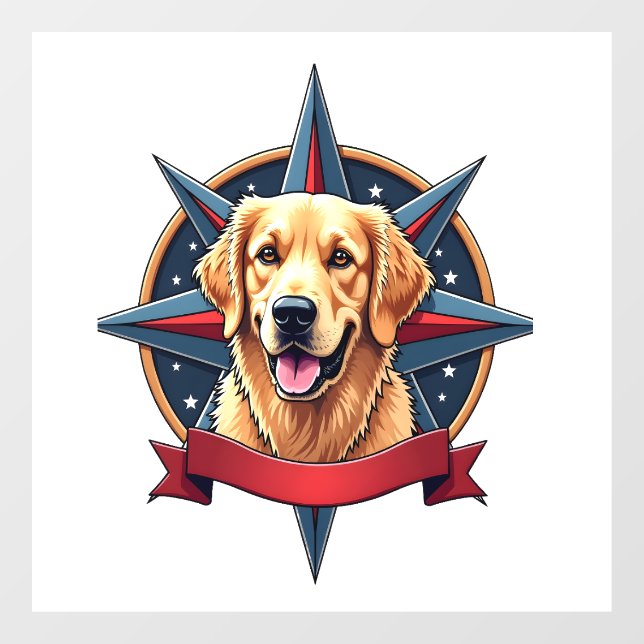 Patriotic Golden Retriever Compass Star Tee 2 (Sheet)
