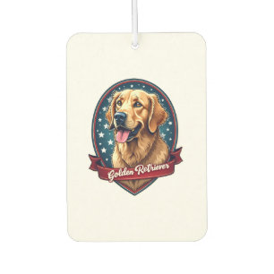 Patriotic Golden Retriever Crest Vintage Tee 2 Car Air Freshener