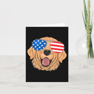 Patriotic Golden Retriever Dog 4th Of July Gift Card