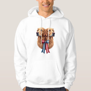 Patriotic Golden Retriever Double Portrait Shirt 2