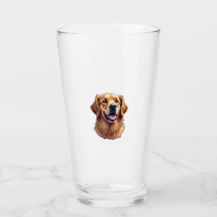 Patriotic Golden Retriever Face Vintage Shirt 4 Glass