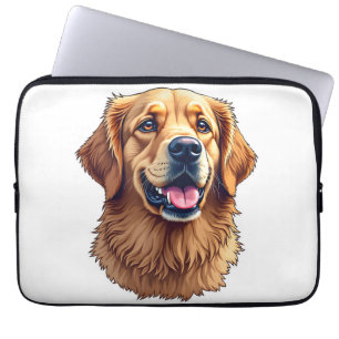 Patriotic Golden Retriever Face Vintage Shirt 4 Laptop Sleeve