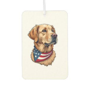 Patriotic Golden Retriever Head Vintage Shirt 4 Car Air Freshener