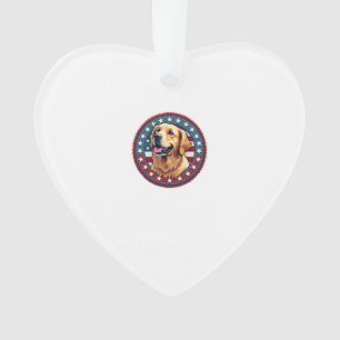 Patriotic Golden Retriever Heritage Seal Tee 4 Ornament