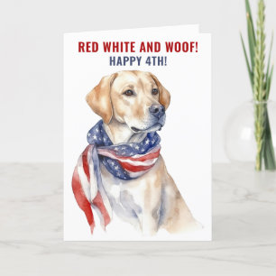 Patriotic Golden Retriever Independence Day Holiday Card