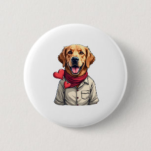 Patriotic Golden Retriever Lover Vintage Shirt 2 6 Cm Round Badge