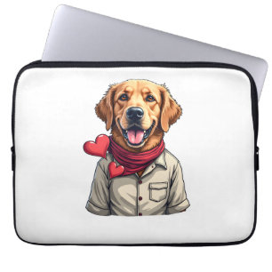Patriotic Golden Retriever Lover Vintage Shirt 2 Laptop Sleeve