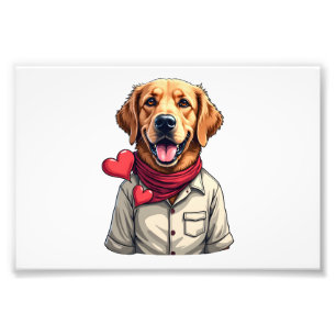 Patriotic Golden Retriever Lover Vintage Shirt 2 Photo Print