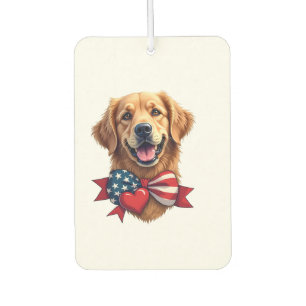 Patriotic Golden Retriever Lover Vintage Shirt Car Air Freshener