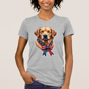 Patriotic Golden Retriever Memorial Day Tee 3