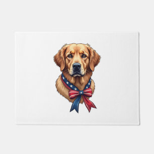 Patriotic Golden Retriever Memorial Day Tee 3 Doormat