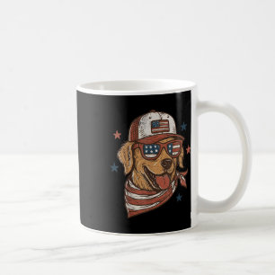 Patriotic Golden Retriever Merica Us Flag Happy 4t Coffee Mug