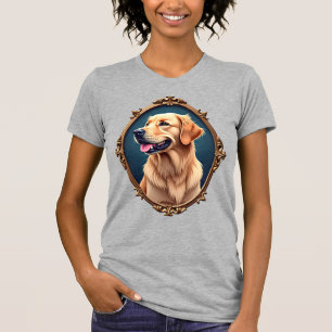 Patriotic Golden Retriever Oval Cameo Shirt 2