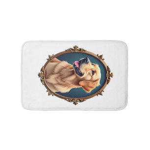Patriotic Golden Retriever Oval Cameo Shirt 2 Bath Mat