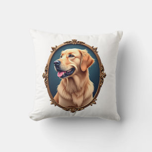 Patriotic Golden Retriever Oval Cameo Shirt 2 Cushion