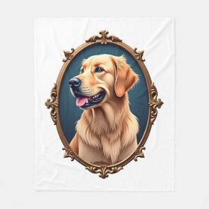 Patriotic Golden Retriever Oval Cameo Shirt 2 Fleece Blanket