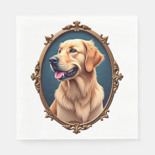 Patriotic Golden Retriever Oval Cameo Shirt 2 Napkin