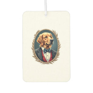 Patriotic Golden Retriever Portrait Vintage Tee 2 Car Air Freshener