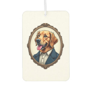 Patriotic Golden Retriever Portrait Vintage Tee Car Air Freshener