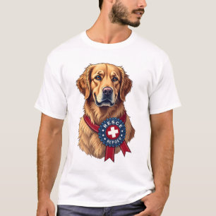 Patriotic Golden Retriever Rescue Vintage Tee 4