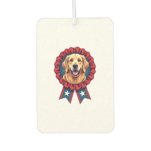 Patriotic Golden Retriever Rosette Vintage Shirt 2 Car Air Freshener