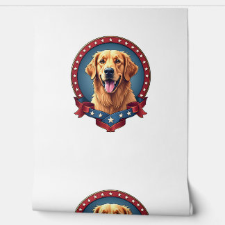 Patriotic Golden Retriever Tribute Crest Tee Wallpaper