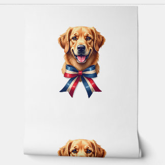 Patriotic Golden Retriever Twin Ribbon Tee Wallpaper