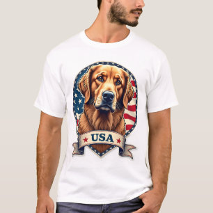 Patriotic Golden Retriever USA Vintage Shirt 2