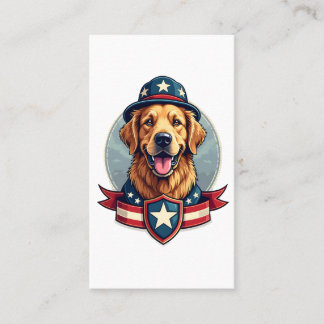 Patriotic Golden Retriever Veteran Family Shirt 4 Business Card