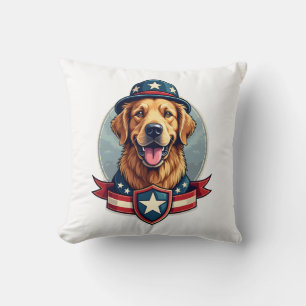 Patriotic Golden Retriever Veteran Family Shirt 4 Cushion