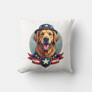 Patriotic Golden Retriever Veteran Family Shirt 4 Cushion