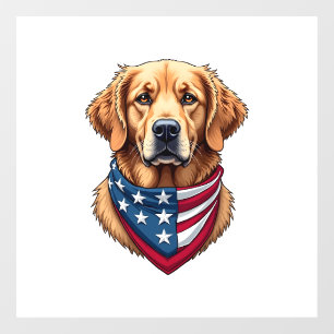 Patriotic Golden Retriever Vintage Engraving Shirt