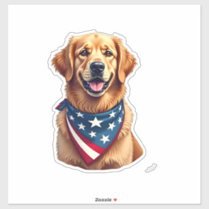 Patriotic Golden Retriever Vintage Engraving Shirt
