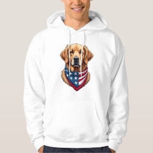 Patriotic Golden Retriever Vintage Engraving Shirt