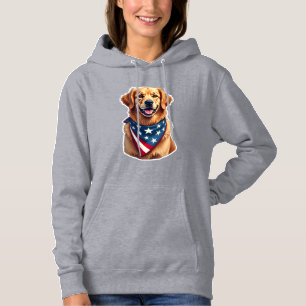 Patriotic Golden Retriever Vintage Engraving Shirt