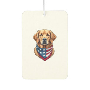 Patriotic Golden Retriever Vintage Engraving Shirt Car Air Freshener