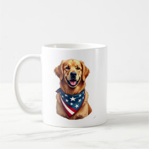 Patriotic Golden Retriever Vintage Engraving Shirt Coffee Mug