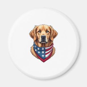 Patriotic Golden Retriever Vintage Engraving Shirt Magnet