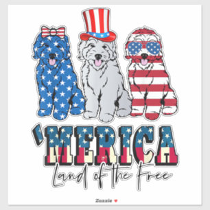 Patriotic Goldendoodle Dog 4th of July America USA