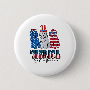 Patriotic Goldendoodle Dog 4th of July America USA 6 Cm Round Badge