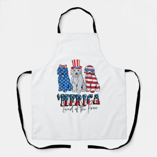 Patriotic Goldendoodle Dog 4th of July America USA Apron