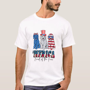 Patriotic Goldendoodle Dog 4th of July America USA T-Shirt