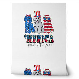 Patriotic Goldendoodle Dog 4th of July America USA Wallpaper