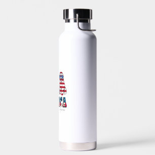 Patriotic Goldendoodle Dog 4th of July America USA Water Bottle