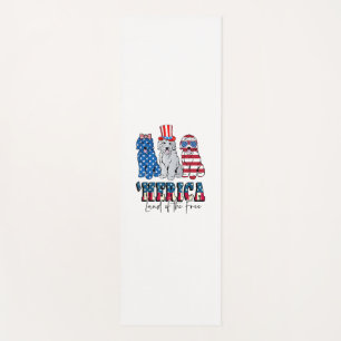 Patriotic Goldendoodle Dog 4th of July America USA Yoga Mat